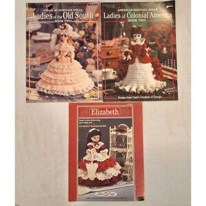 American Heritage Dolls Crochet Ladies Colonial Old South Elizabeth Pattern Lot